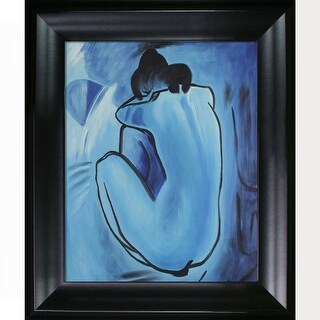 La Pastiche Blue Nude with Black Matte King Frame, 23" x 27" - Bed Bath